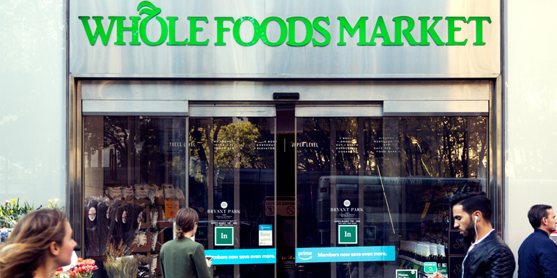 Exterior Shot of Whole Foods Entrance in Midtown NYC