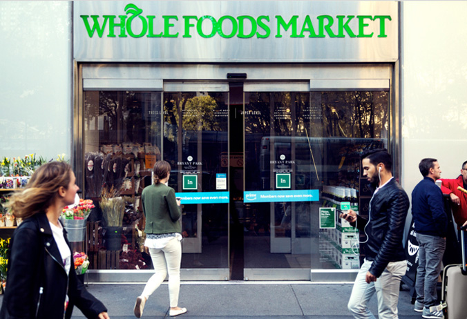 Exterior Shot of Whole Foods Entrance in Midtown NYC